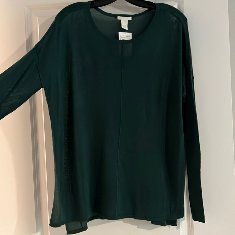 H&M NWT Hunter Green Lightweight Sweater